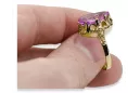 Ring Amethyst 14 Karat Gelbgold Vintage Stil vrc134y
